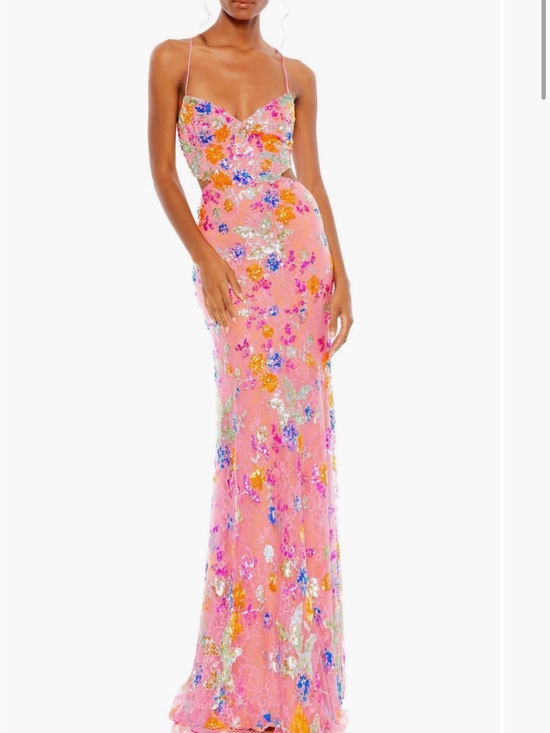 Mac Duggal Dresses & Skirts - Mac Duggal Pink Floral Sequin Maxi Gown
